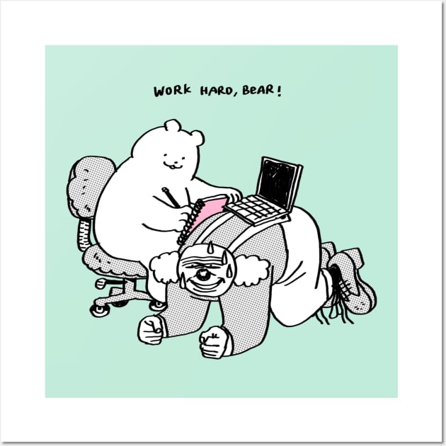 Work Hard, Bear! Wall Art by LillianXie